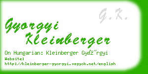 gyorgyi kleinberger business card